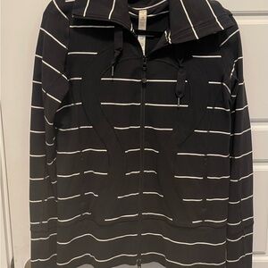 Lululemon Striped Black Zip-Up Hoodie